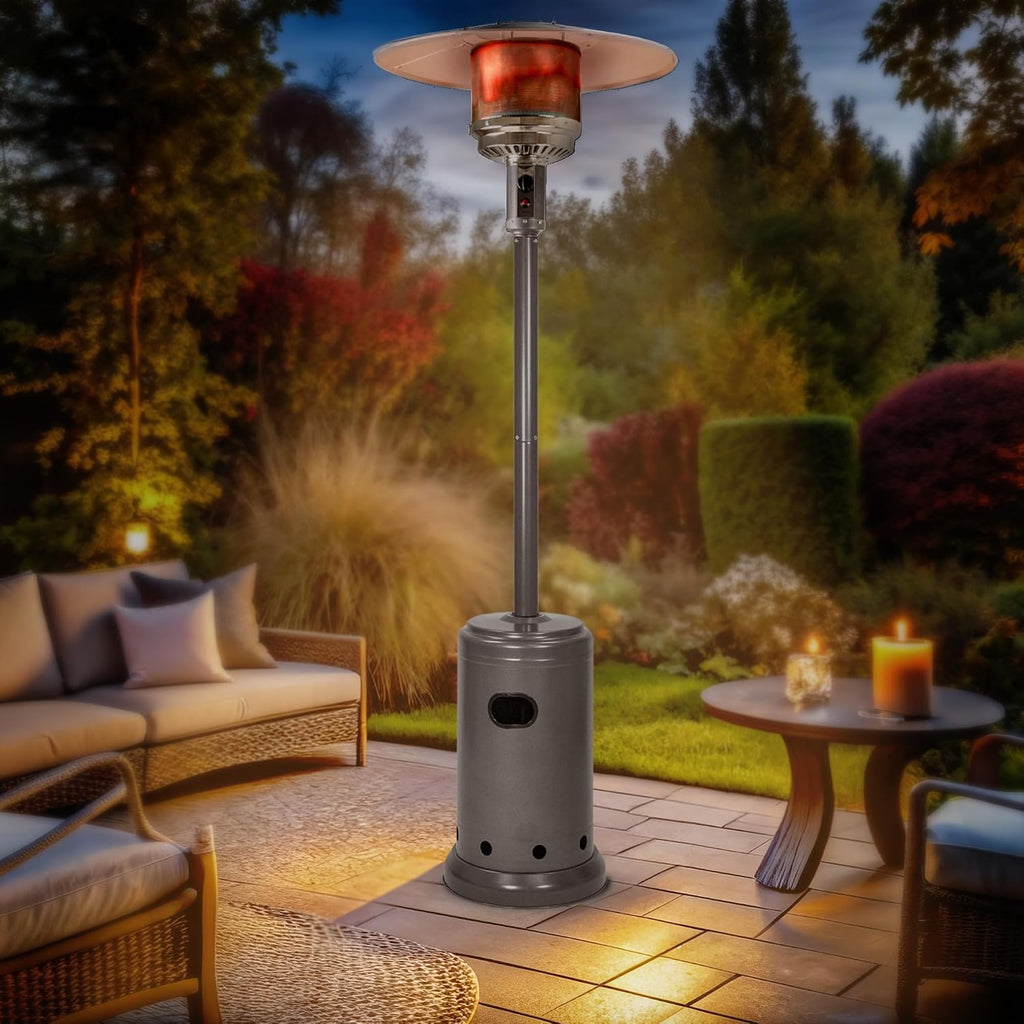 46,000 BTU Portable Outdoor Propane Patio Heater with Wheels, Commercial & Residential with Water Tank, Adjustable