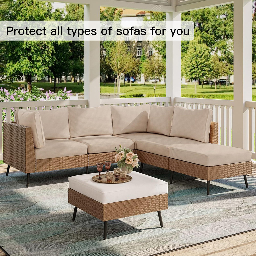 14PCS Patio Cushion Covers.Patio Furniture Couch SeatSlipcovers