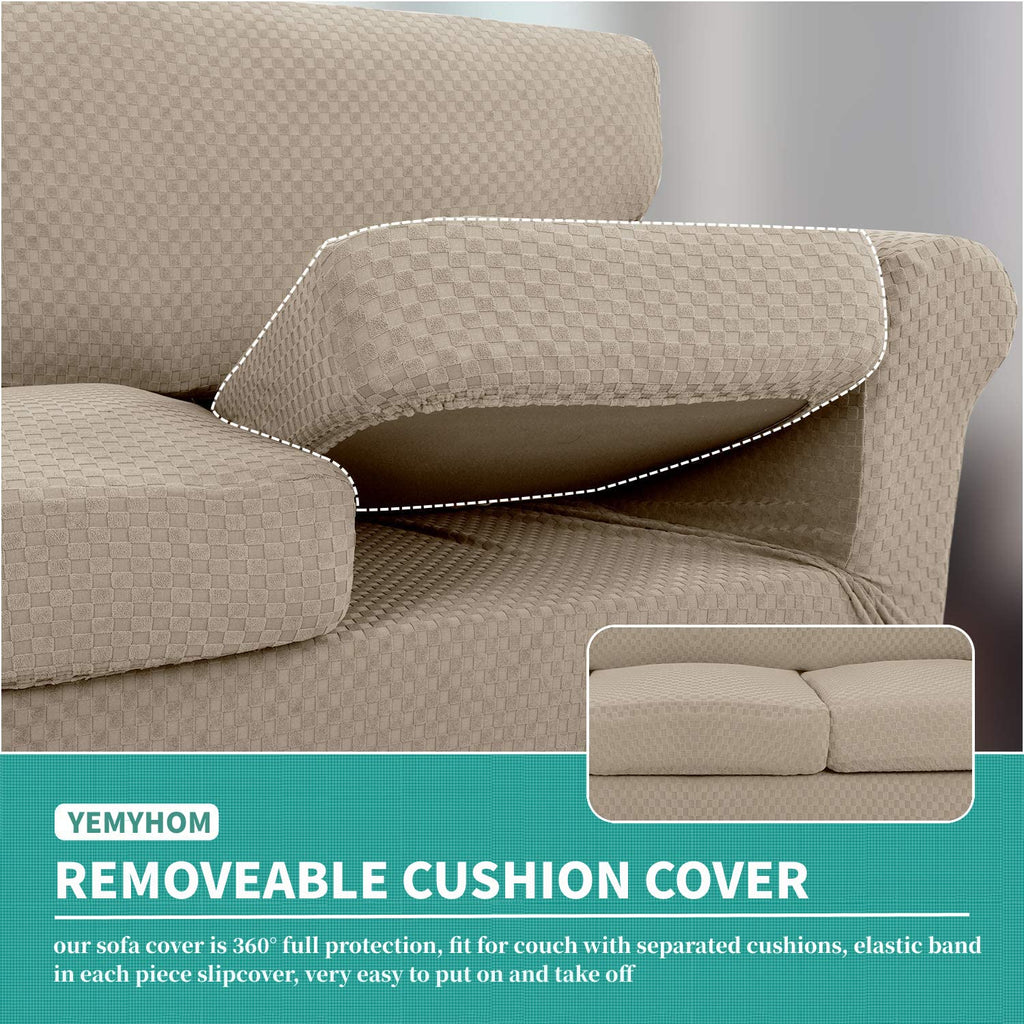 Latest Checkered 3 Pieces Couch Covers for 2 Cushion Couch High Stretch Thickened Love Seat Sofa Cover for Dogs Pets