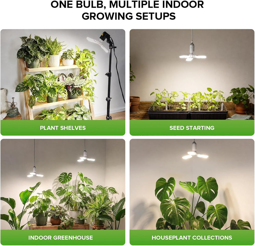 25W Grow Light for Indoor Plants, 4000K Full Spectrum E26 Bulb