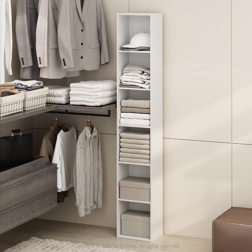Cubicle 6-Tier Closet Organizers and Storage, Closet Organizer, Open Shelf Closet Storage, for Wardrobe, Bedroom