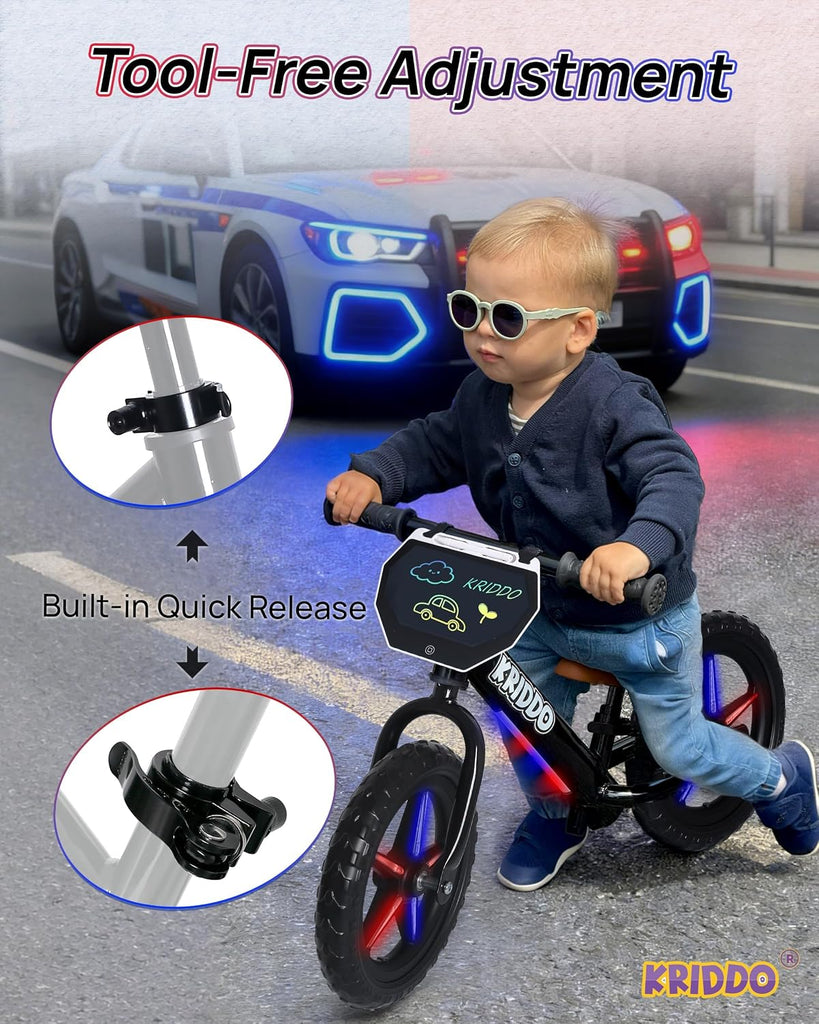 Toddler Balance Bike 2 Years Old with LCD Writing Tablet