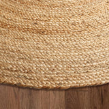 Hand Woven Natural Jute Braided Rug - 6' Round | Rustic Boho Farmhouse Reversible Area Rug