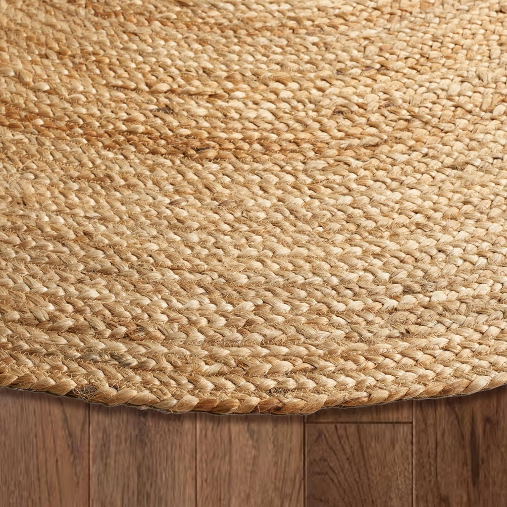 Hand Woven Natural Jute Braided Area Rug - 3x5 Feet Oval | Vintage Boho Reversible Rug , Dining Area, Entryway |