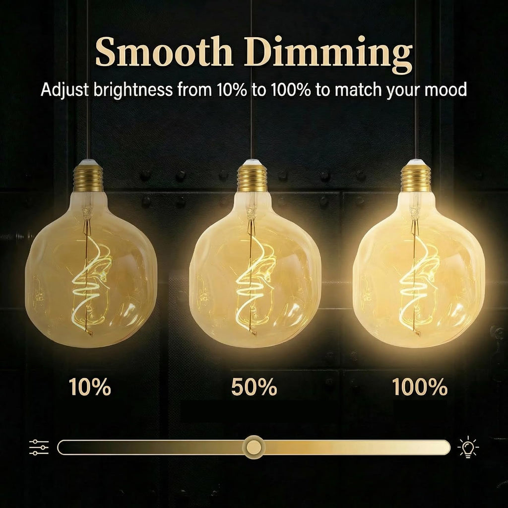 Oversized Decorative LED Light Bulb 6W 600LM E26 Dimmable 2200K, 1 Pack