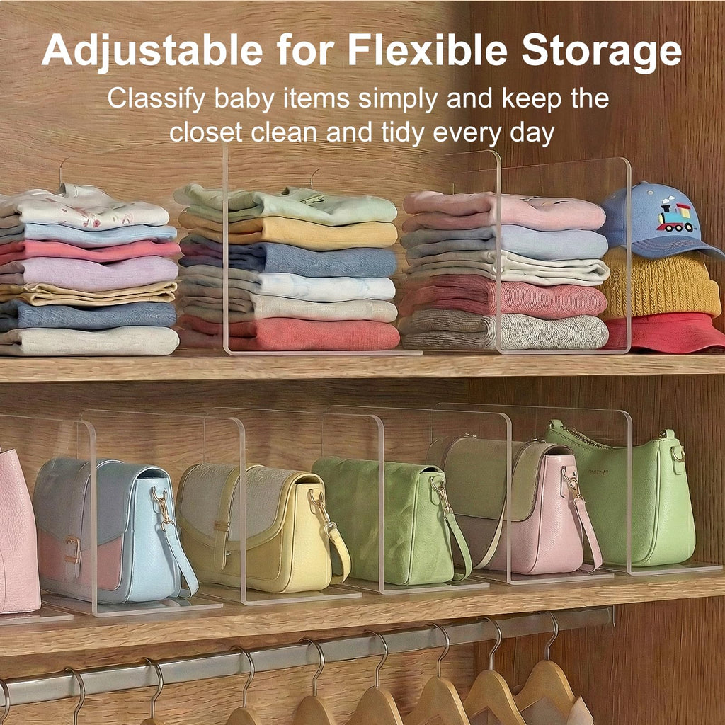 Shelf Dividers Closet Organization: 6" Tall x 10" Deep (Small)