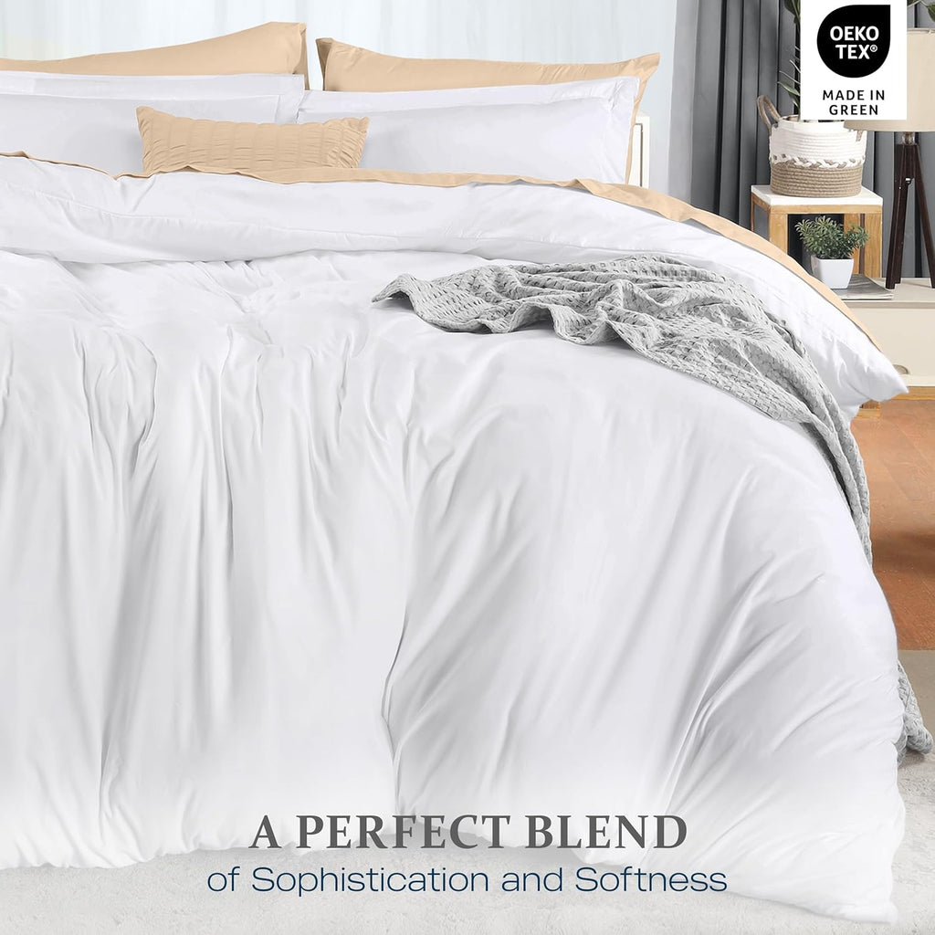 Duvet Cover King - 3 Piece with Zipper Closure - 1 Comforter Cover 104X90 Inches & 2 Pillow Shams 20X36 Inches