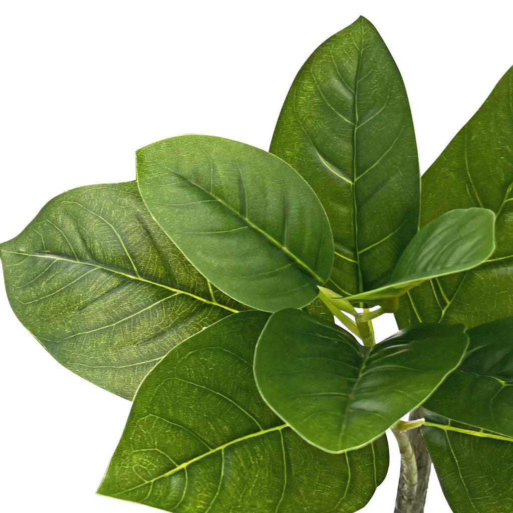 Tree in Geometric Spiral Pattern Planter, Fake Magnolia Tree for Indoor and Outdoor Home Decoration - 70" Overall