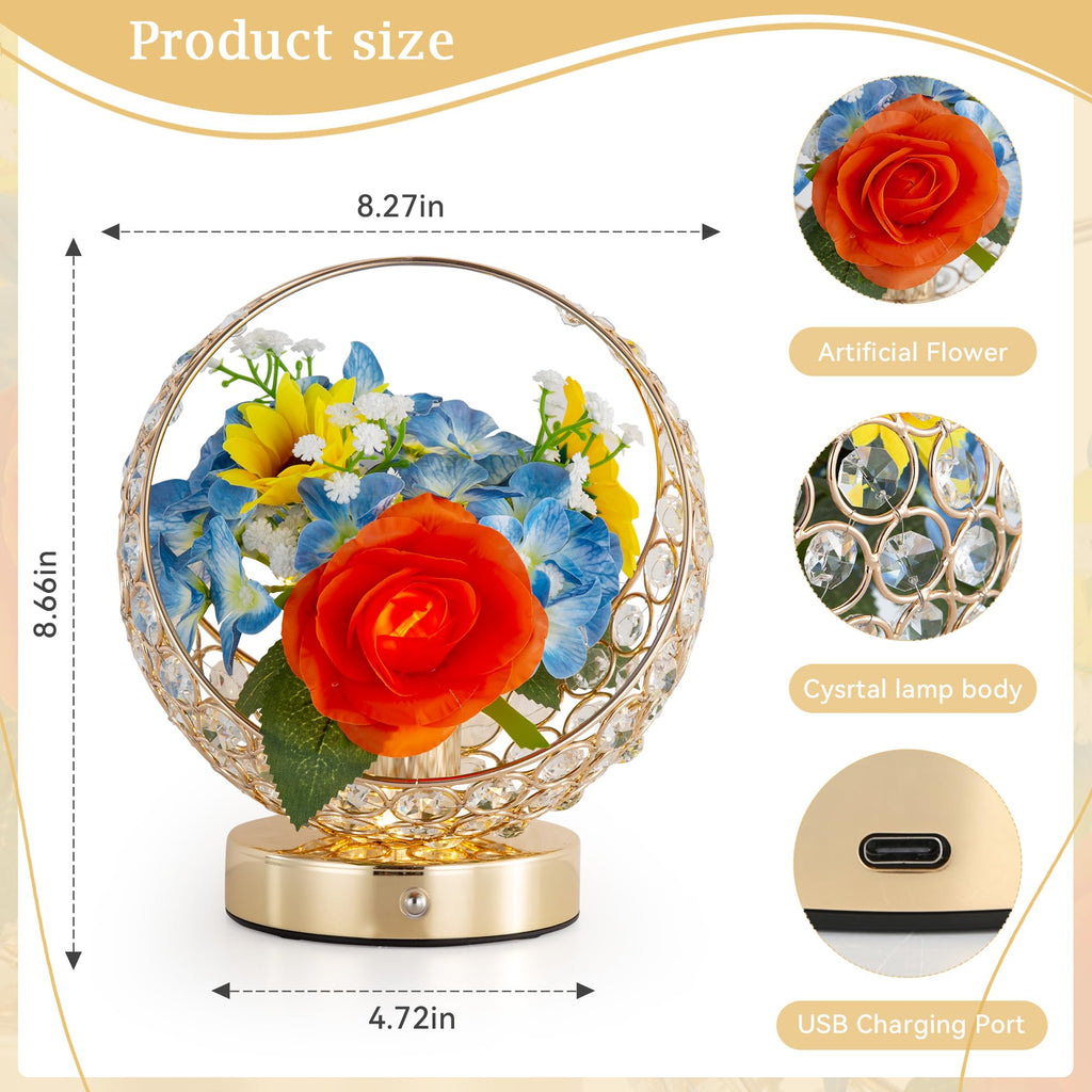 Women Gifts Sunflower Rose Hydrangea Artificial Flowers Gift Basket