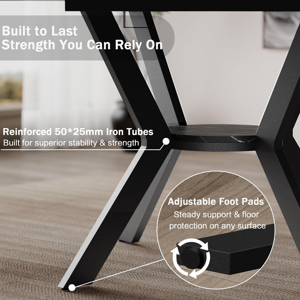 42"-58" Extendable Round Dining Table for 4-6