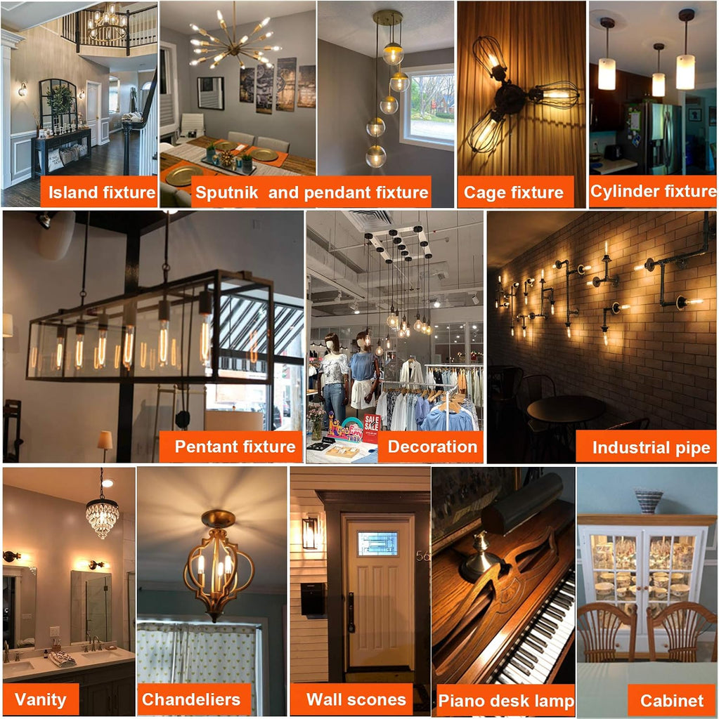 T10 Led Bulb,Dimmable,E26 Led Bulb 40w,Warm White 2700K,Clear