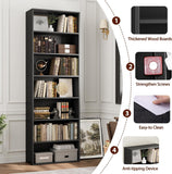82" Tall Bookshelf, 7-Tier Open Shelves Bookcase, Freestanding Display Storage Shelves