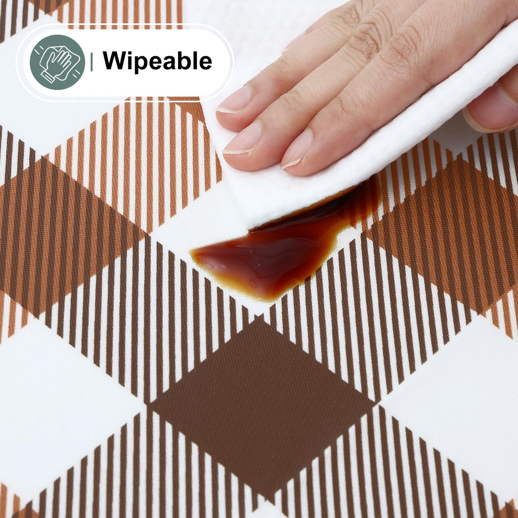 Rectangular Waterproof Vinyl Table Cloth, Flannel Backed Tablecloth