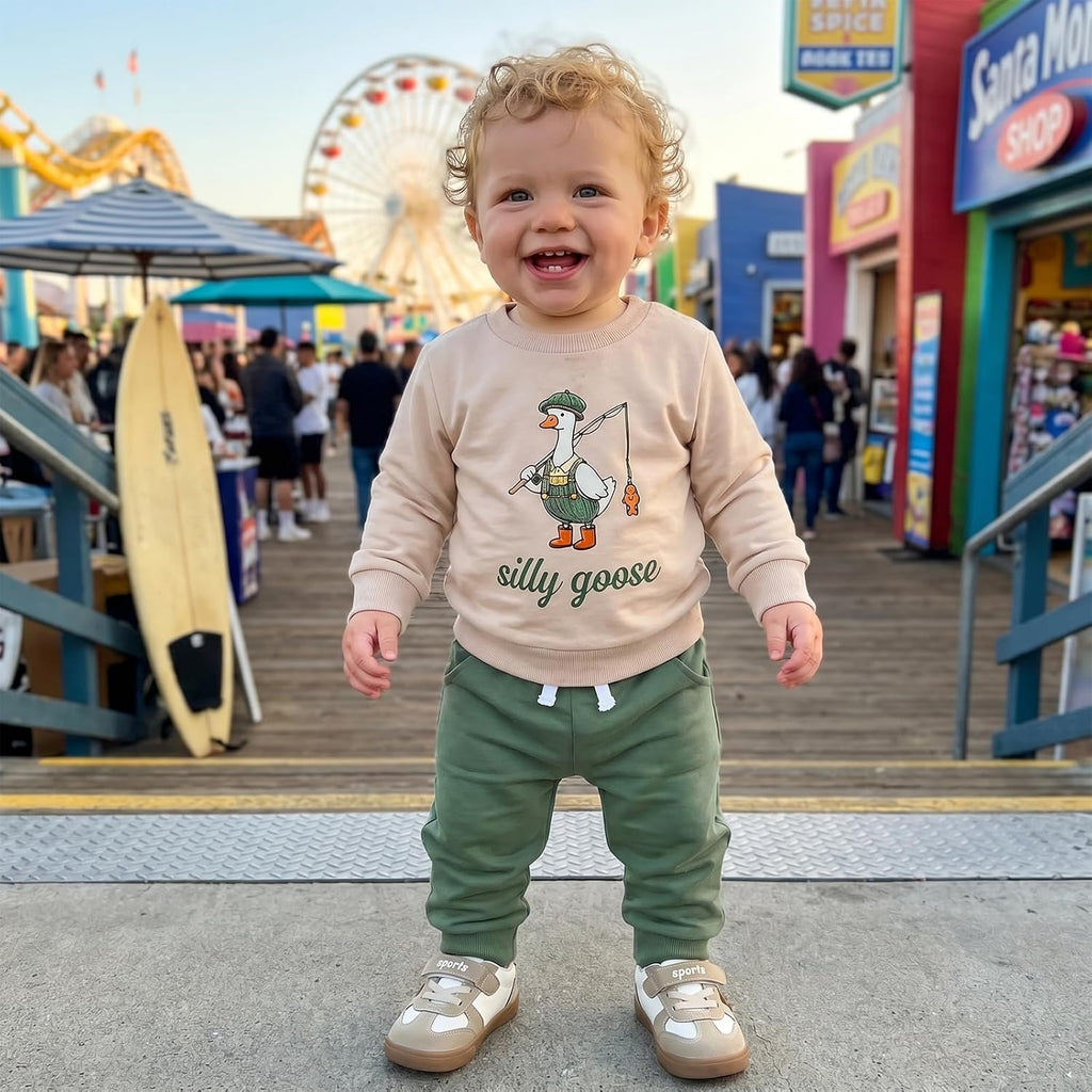 Toddler Baby Boy Fall Winter Outfits Sweatshirt with Joggers Pants