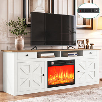 Electric with Storage for TVs up to 80", White