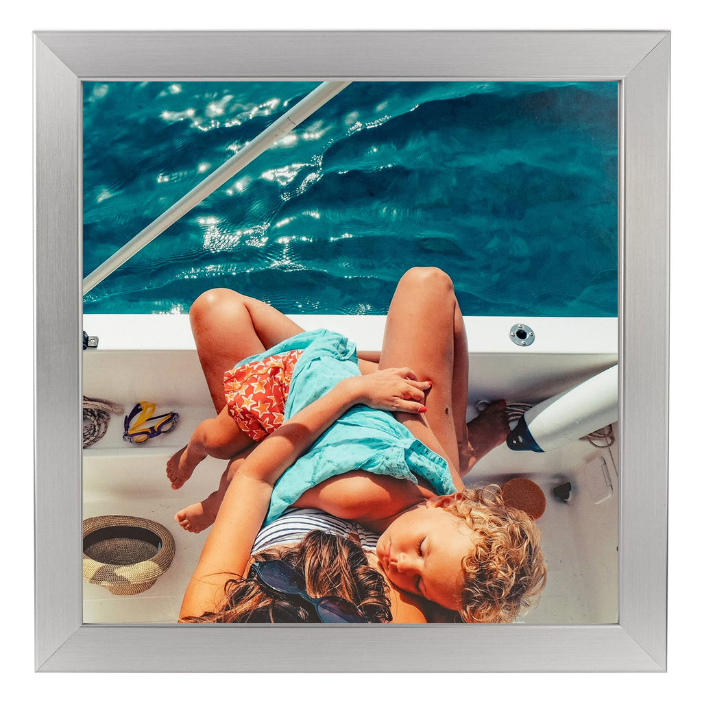 23x35 Inch Silver Picture Frame, This 1.2500 Inch Custom Poster Frame is Stainless Steel - Comes with Acrylic and