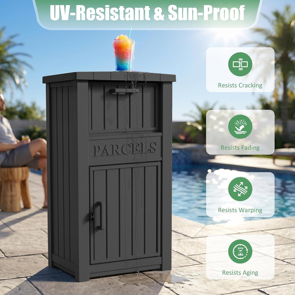 Anti-Theft Package Delivery Boxes Parcel Drop Outdoor Porch Large Lockable Mailbox Waterproof UV-Resistant Resin Secure