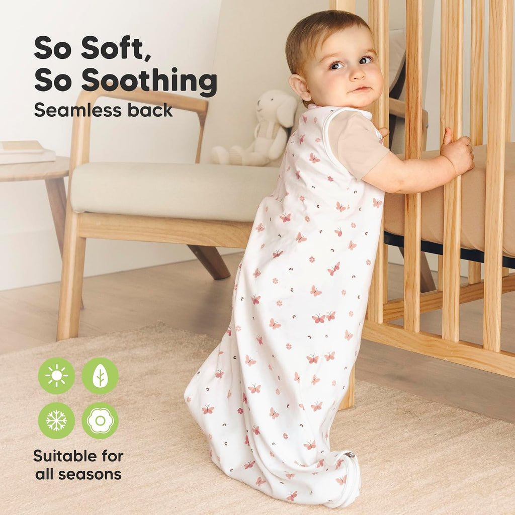 Pack Organic Baby Sleep Sacks, 100% Cotton 0.5TOG (Butterflies, )