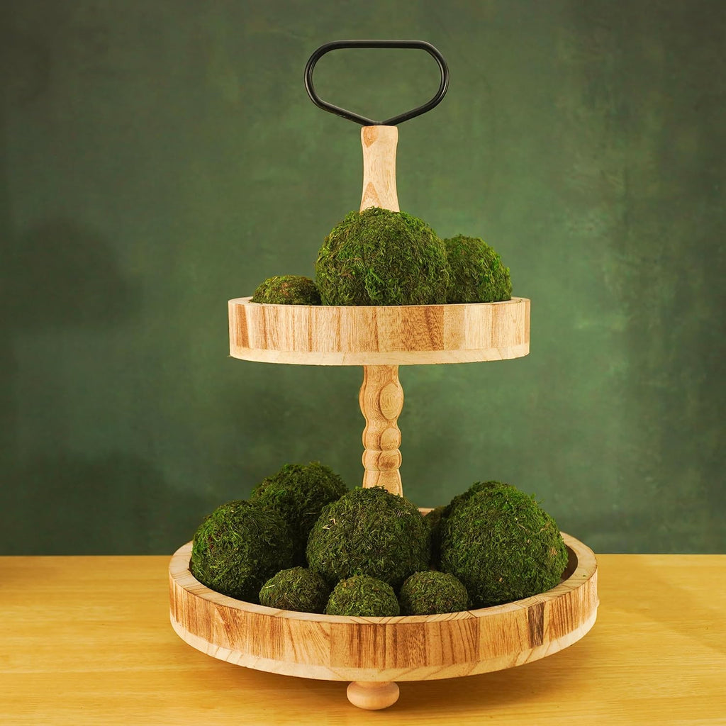 Decorative Moss Balls Set - Fake Moss Balls for Bowl Fillers, Centerpiece Decor, Home Decor, Vase Filler, Wedding - Set of 6