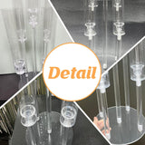 2 Set 5 Arms 34.6'' Acrylic Candelabra Centerpieces,Clear 5 Arms Candlesticks Holder with Acrylic Shade for