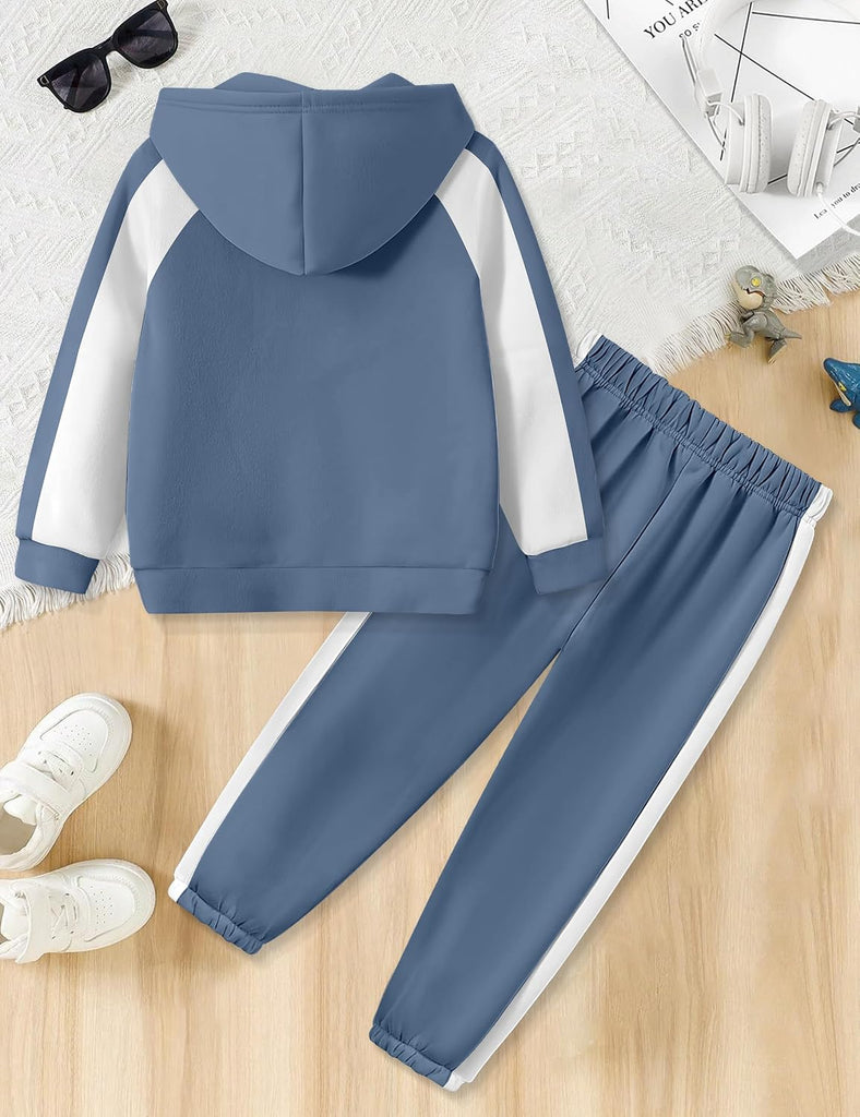 Boys Clothes 2 Piece Color-Block Striped Boys Outfits Hoodies Sweatshirt Pants Set Fall Winter Kids Clothes
