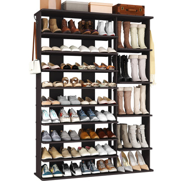 10 Tiers Shoe Rack, 50 Pairs Large Shoe Shelf, 61.8" Tall Shoe Tower, Freestanding Shoe Rack Organizer with Open