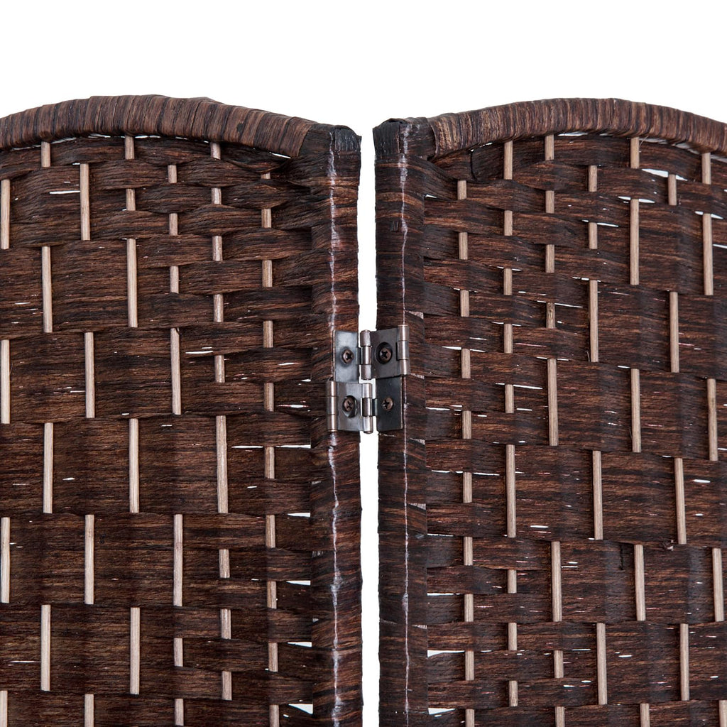 Room Divider 4-Panel, 6FT-Tall Folding Privacy Screen, Brown