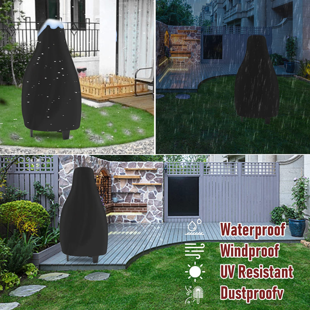 Chiminea Cover Outdoor Waterproof Chiminea Fire Pit Cover Heavy Duty Durable Chiminea Protection Cover with