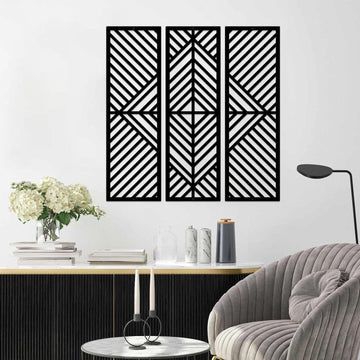 Geometric Home Metal Wall Decor, Minimalist Modern Wall Art - Set of 3