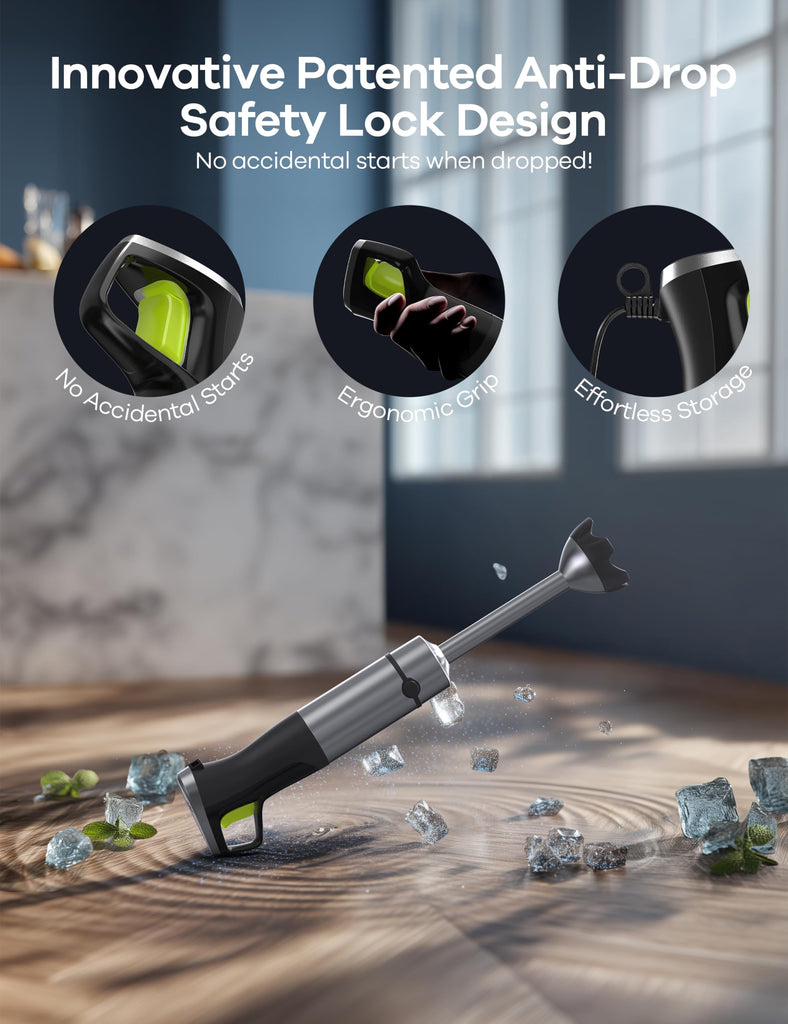 Immersion Blender Handheld, Max 1200W Hand Blenders Immersion 9-in-1