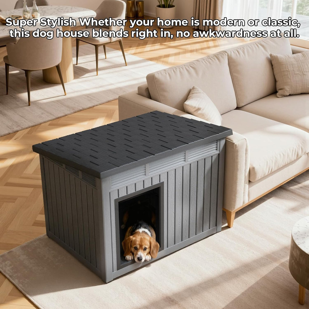 Dog House Indoor Outdoor, Waterproof Dog House for Small to Medium Dogs, Easy to Assemble and Clean, Doghouse with Air