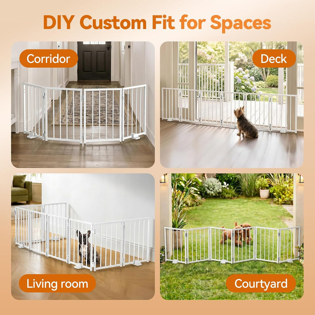 Small Dog Gate Indoor, Up to 48" W Freestanding Pet/Puppy Fence
