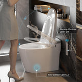 Smart Bidet Toilet with Pump-Assisted Dual Flush, Foam System, Foot Sensor Operation, 12-Inch Rough-In, Heated Seat, Warm Water, Air Dryer, LED Display, Night Light