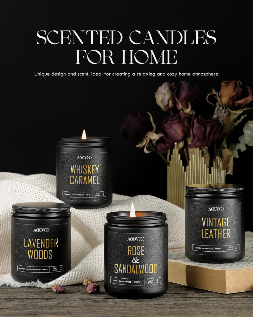 Scented Candles for Men - 4 Pack Candles Scented