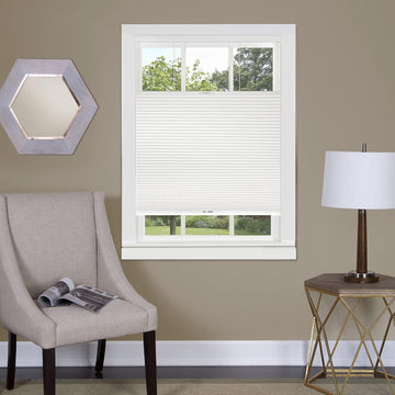 Cordless Cellular Pleated Shades, 35 x 64 in, White, Light Filtering | Cordless Lift and Light-Control Window