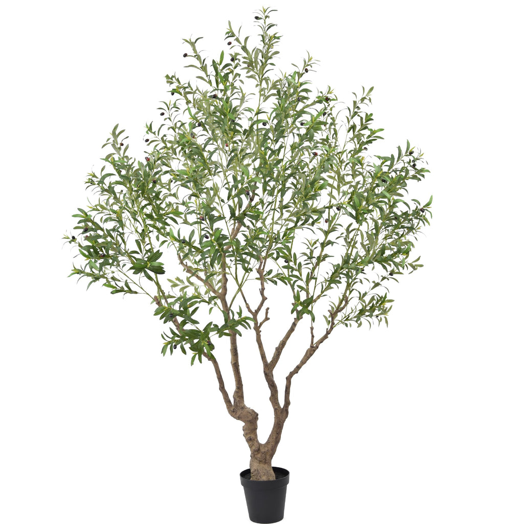Faux Olive Tree 8.2ft(98in) Tall with Large Realistic Trunks and Big Olive Fruits, Fake Floor Potted Artificial