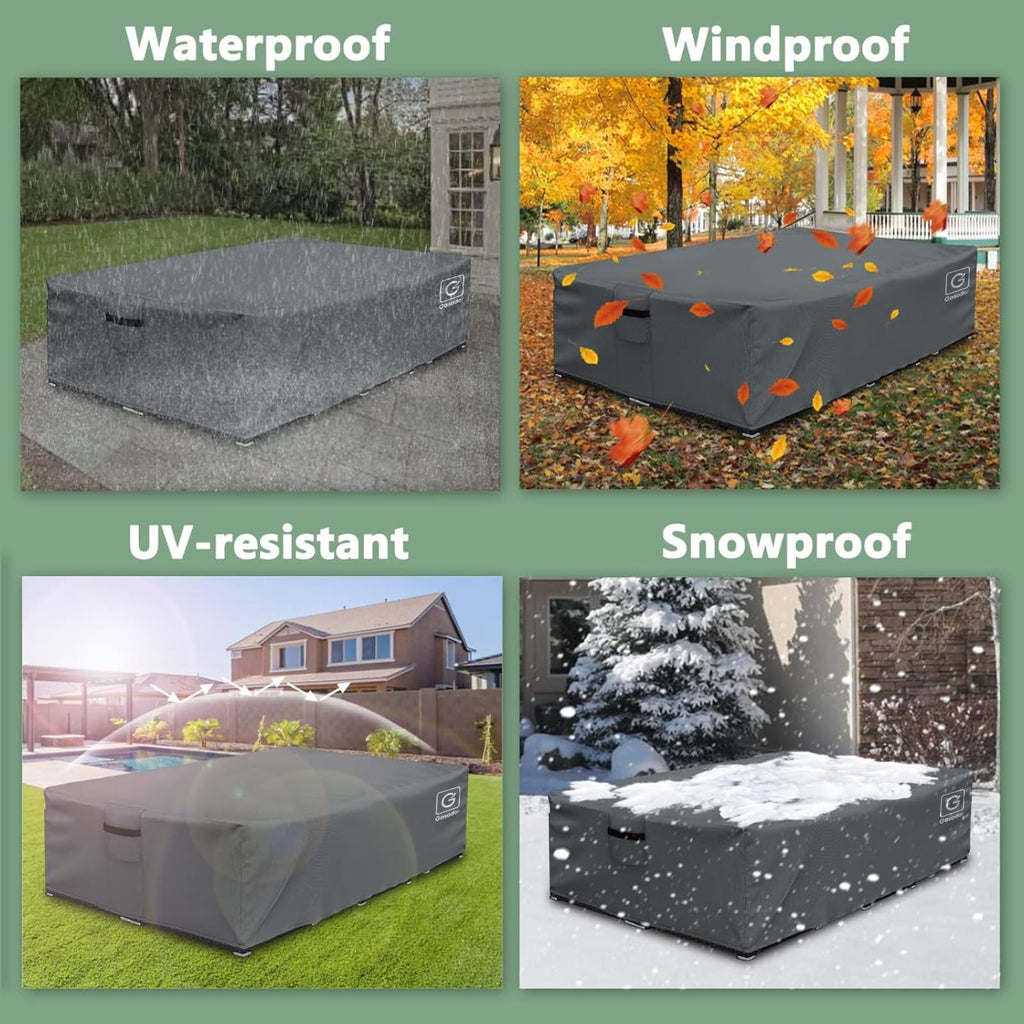 Outdoor Furniture Cover Waterproof, Patio Sectional Cover for Outdoor Furniture Set, 600D Heavy Duty, 110" L x 84" W