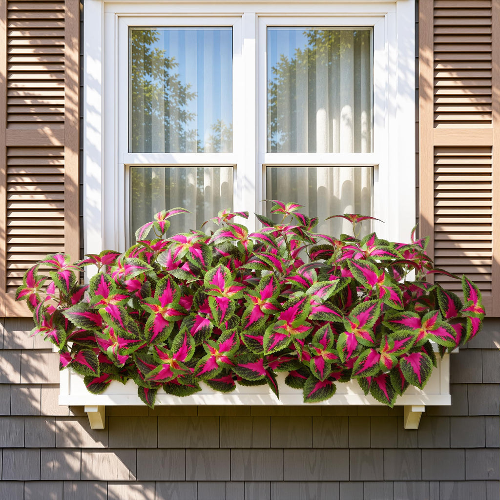 Artificial Coleus Plants Outdoor 5 Pcs (Red)