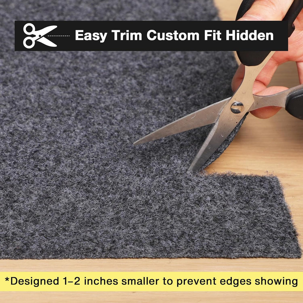 Rug Pad 8x10 Non Slip for Hardwood Floors, 1/8" Extra Thick Waterproof Felt Carpet Pad, Low Profile Underlay for Area