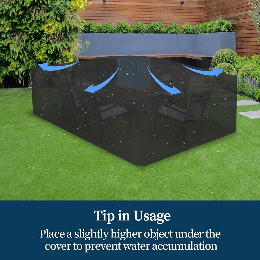 Rectangle Patio Furniture Cover Waterproof Outdoor Dining Table and Chair Cover Anti-UV Outside Sectional Sofa Set