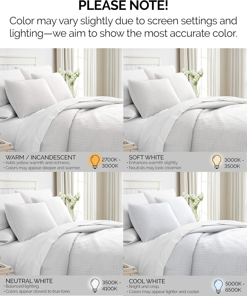 White Queen Quilt Bedding Set, Lightweight Bedding Quilts Queen Bedspread, Coverlet Full, Quilted Coverlet Bed Spread