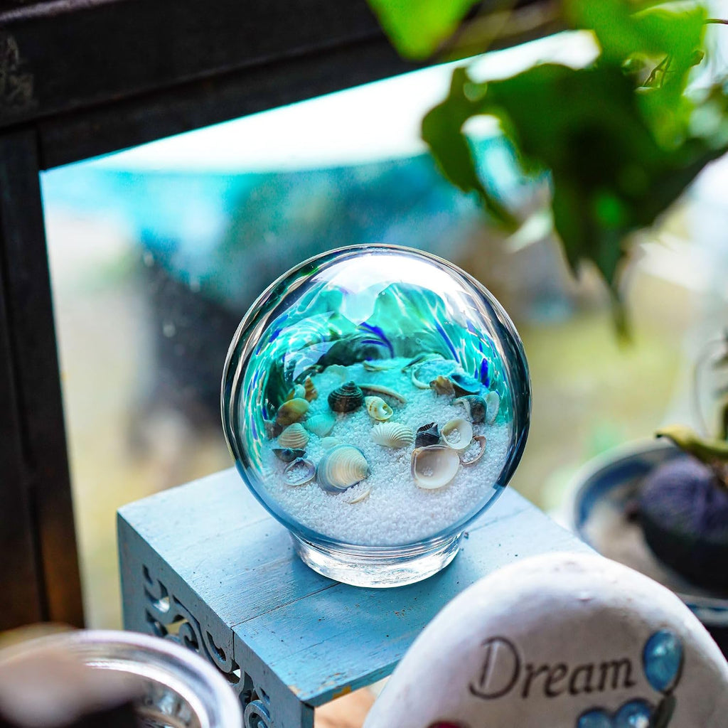 4'' Sea Globe Hand Blown Art Glass Decor