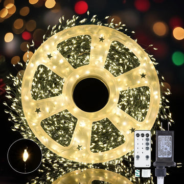 2000Led Fairy Lights 130Ft Christmas Lights with Remote & Timer