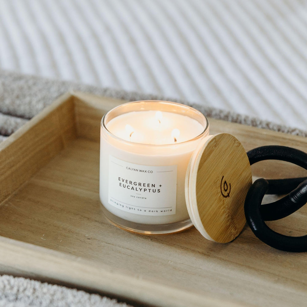 Evergreen & Eucalyptus 3 Wick Scented Candle - 43 Hour Burn