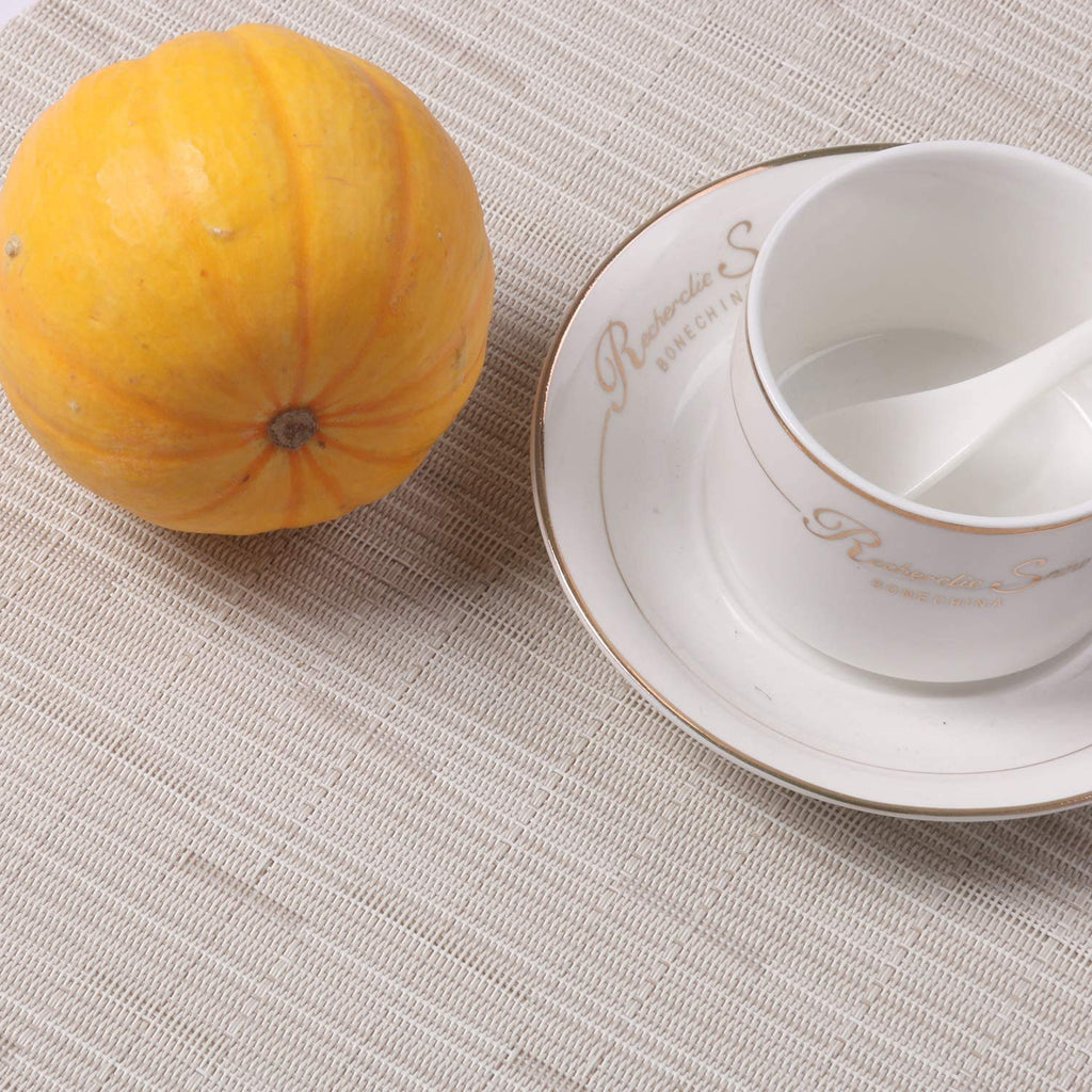Small Round Table Placemats Set of 5 Wedge Shaped Place Mat with Centerpiece Round Mat Heat Resistant Table Mats