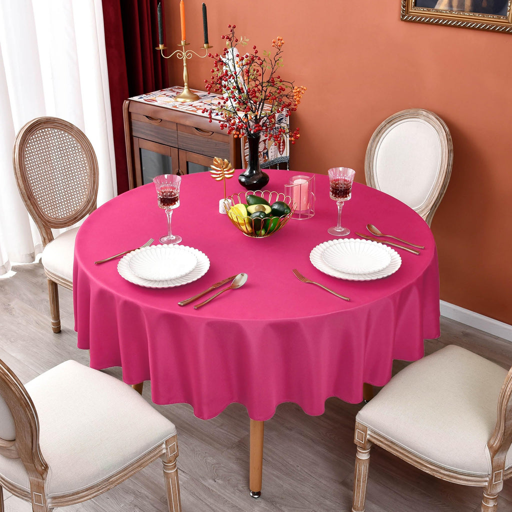 Hot Pink Round Tablecloth 108 Inch Water Resistant Table Cloth