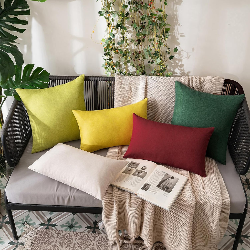 Decorative Outdoor Pillow Covers Christmas 18x18 Emerald Green - Set of 2