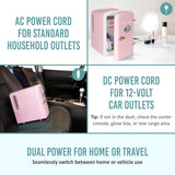 Retro Mini Fridge and Heater - 6-Can Capacity, 12-Volt Power Adapter, Carry Handle and Display Window - Perfect for