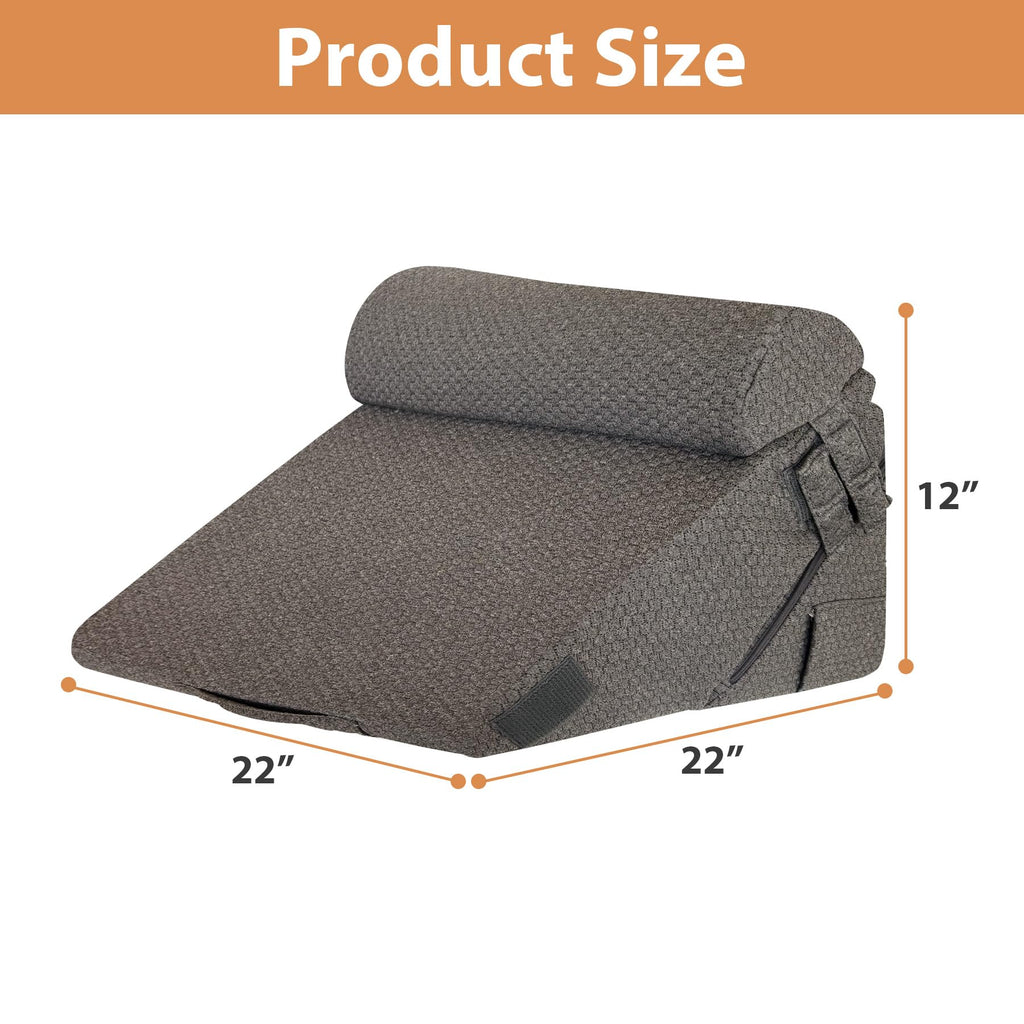 Orthopedic Bed Wedge Pillow Set 3Pcs, Adjustable Memory Foam, Pillow Wedge for Post Surgery, Back Pain Relief