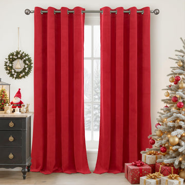 Red Velvet Curtains 84 Inches Long